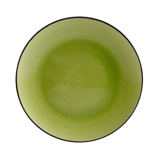 CAC China  Coupe Plate Golden Green 12" Case of 12 Pcs - 666-21-G