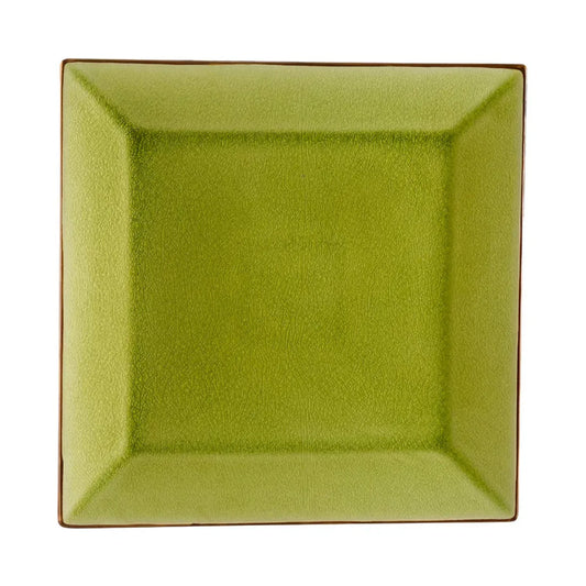 CAC ChinaSquare Plate Golden Green 9" Case of 24 Pcs -  666-8-G