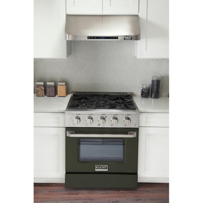 Kucht Professional 30" 4.2 cu ft. Natural Gas Range in Olive Green with Silver Accents, KNG301-OG - KNG301-OG