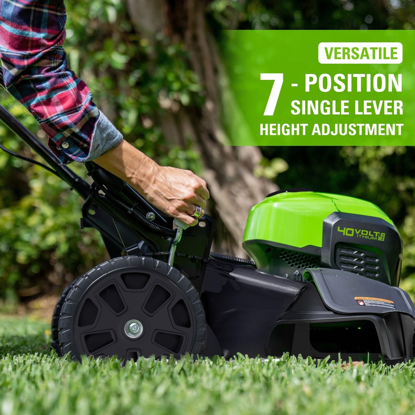 Greenworks 40V 20" Cordless Battery 3-in-1 Push Lawn Mower w/ 4.0Ah Battery & Charger - 2516302