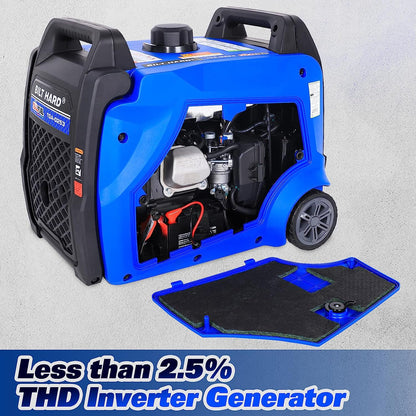BILT HARD Generator 5500 Watt, Door Generators for Home Backup ual Fuel Quiet Inverter Generator with Electric Start, 120V NEMA 5-20R, NEMA TT-30R and 12V DC Output, 224cc Portable Outdand RV Ready - TGA-0253