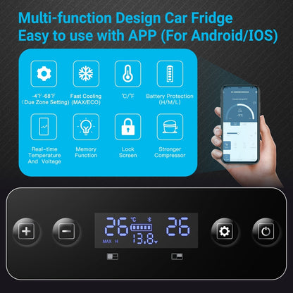 BODEGAcooler 45Quart/42L AL42 Dual Zone Portable Car Fridge - BG-AL42