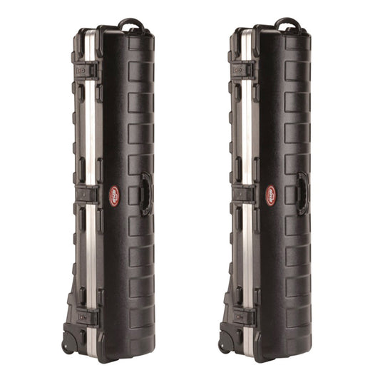 SKB Cases ATA Standard Hard Plastic Wheeled Golf Bag Travel Case, Black (2 Pack) - 112999