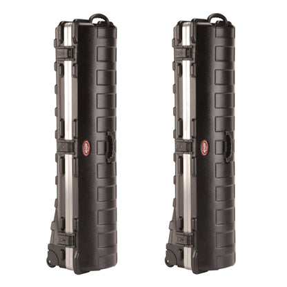 SKB Cases ATA Standard Hard Plastic Wheeled Golf Bag Travel Case, Black (2 Pack) - 112999