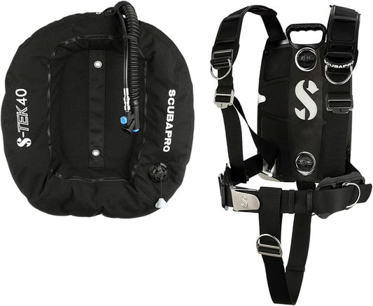 ScubaPro S-TEK Pro Back Plate / Wing Harness System for Single or Twin Tank Diving - BCD402 30LB