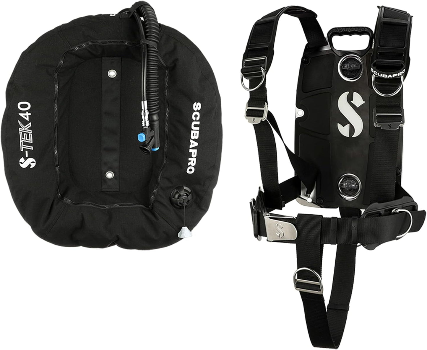 ScubaPro S-TEK Pro Back Plate / Wing Harness System for Single or Twin Tank Diving - BCD402 30LB