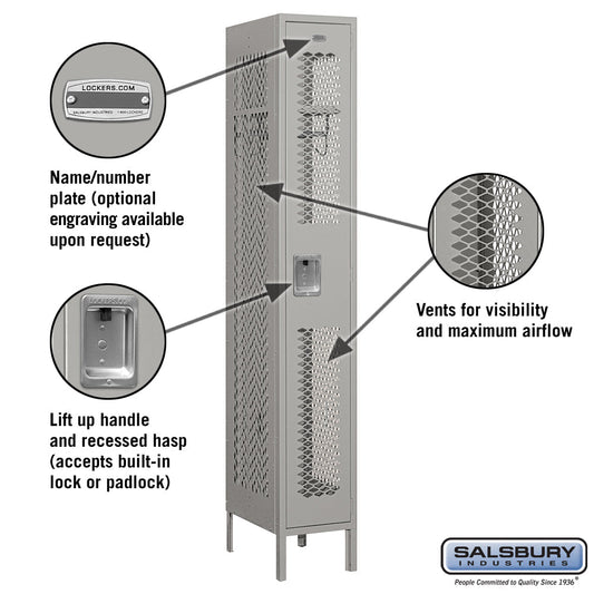 Salsbury 12" Wide Single Tier Vented Metal Locker - 1 Wide - 71152