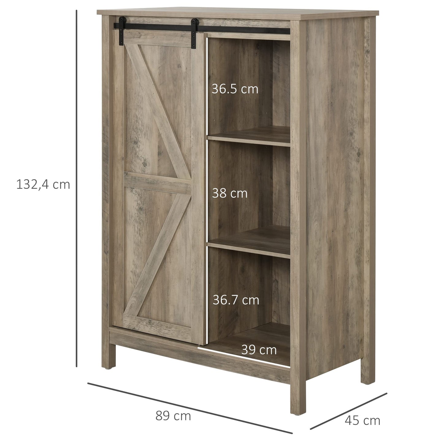 HomCom Sideboard Sideboard Dresser 2 Shelves Door with Frame - B08FMS9QTY
