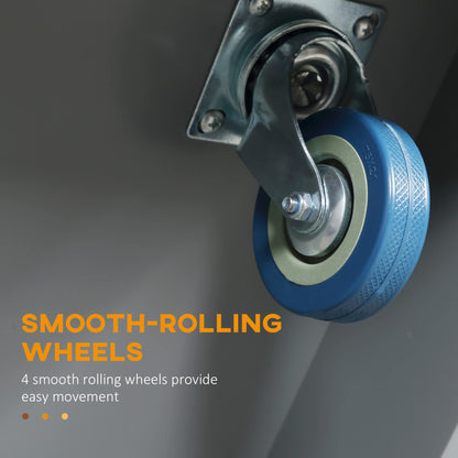 HomCom Rolling Kitchen Island with Storage, Portable Kitchen Cart - B0BL2T9PZV-1