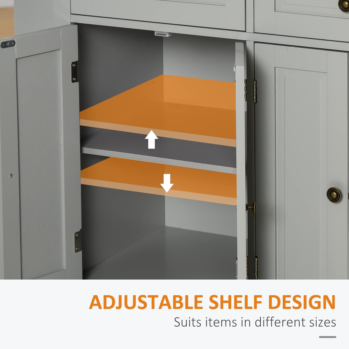 HomCom Kitchen Island on Wheels, Rolling Cart with Rubberwood Top - B098F16SDJ