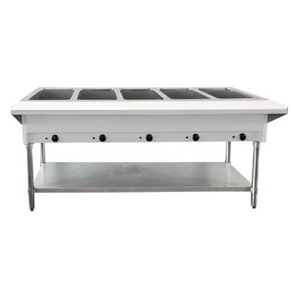 Chef AAA - FW-CN-0005-FH, Commercial 72" Electric Steam Table with 5 Pan Size Tray - FW-CN-0005-FH