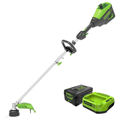 Greenworks 60V 16" Cordless Battery String Trimmer (Attachment Capable) & 8" Edger Attachment Combo Kit w/ 4.0 Ah Battery & Charger - 2135002-VK