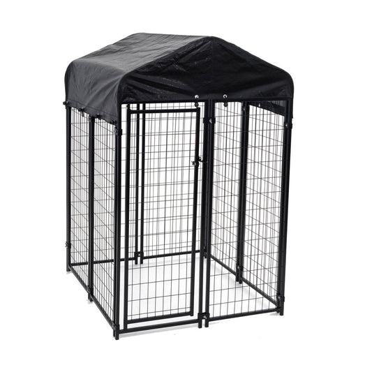 Lucky Dog Uptown Outdoor Covered Kennel Heavy Duty Dog Cage Pen (4 Pack) - 173765
