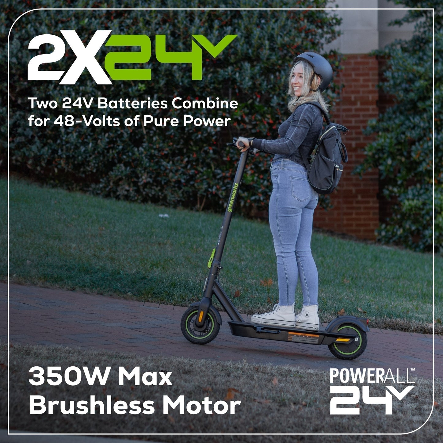 Greenworks 2X24V STEALTH Series Electric Scooter - 7422002