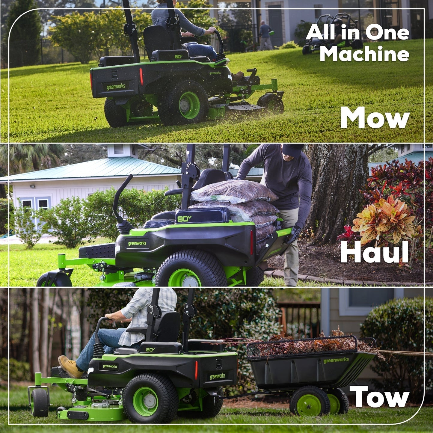 Greenworks 80V 60" MaximusZ Zero Turn Lawn Mower w/ (4) 8Ah Batteries, (2) 16Ah Batteries & 1.5kW Wall Charger - 7423502
