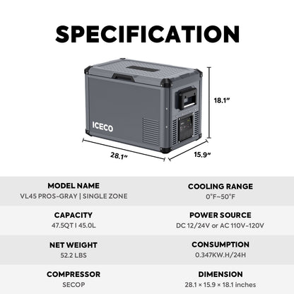 ICECO37QT APL35-Black Ultralight Dual Zone Aluminum Freezer - APL35-Black