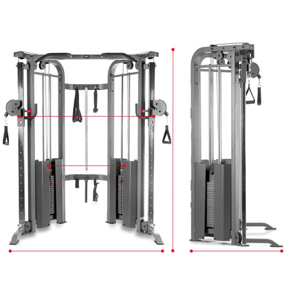 XMark Functional Trainer Cable Machine with 200 lb Weight Stacks and Adjustable Weight Bench - XM-7626.1-7630 - Backyard Provider