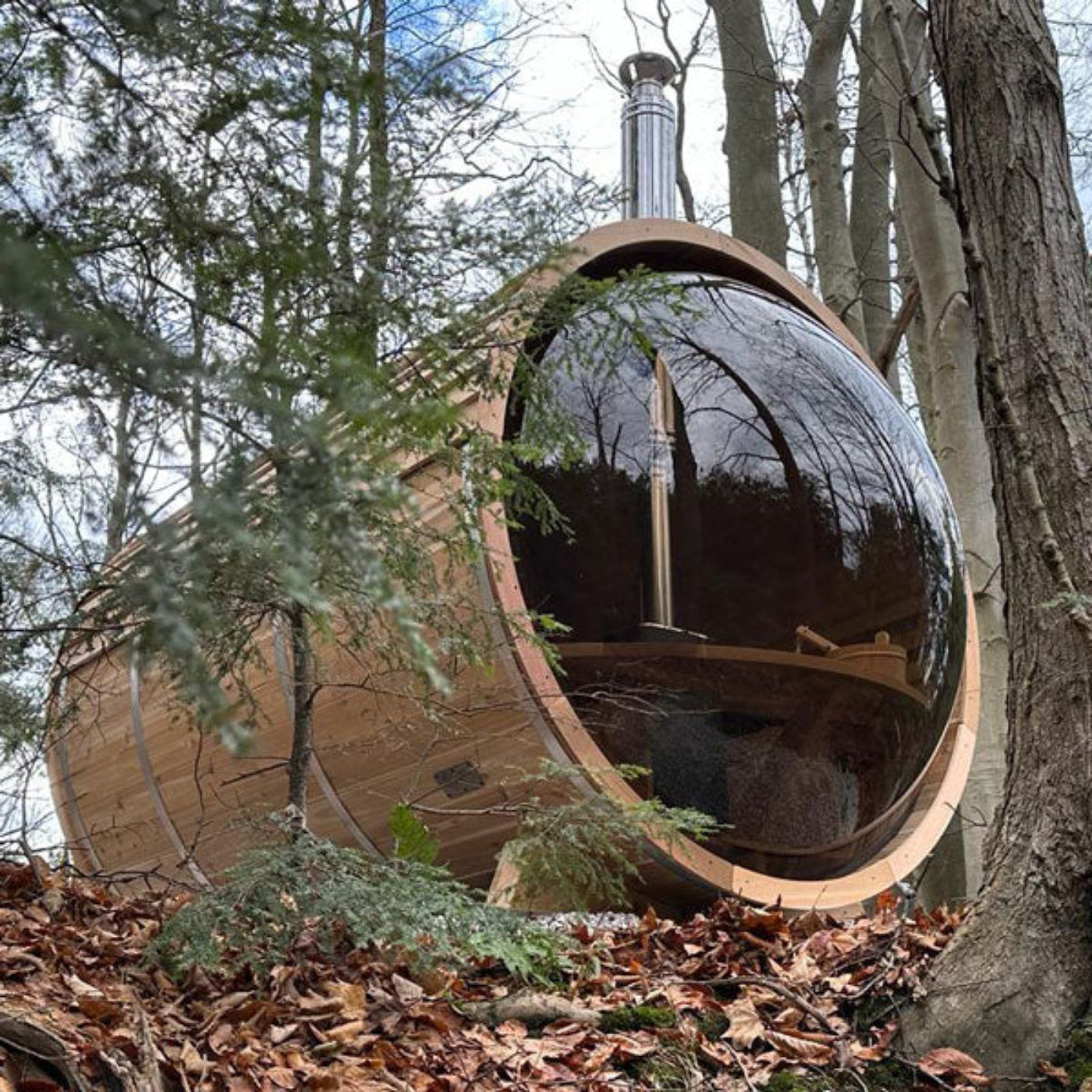 Dundalk LeisureCraft Panoramic Sauna Knotty Cedar - Wood Heated - 762PVCF