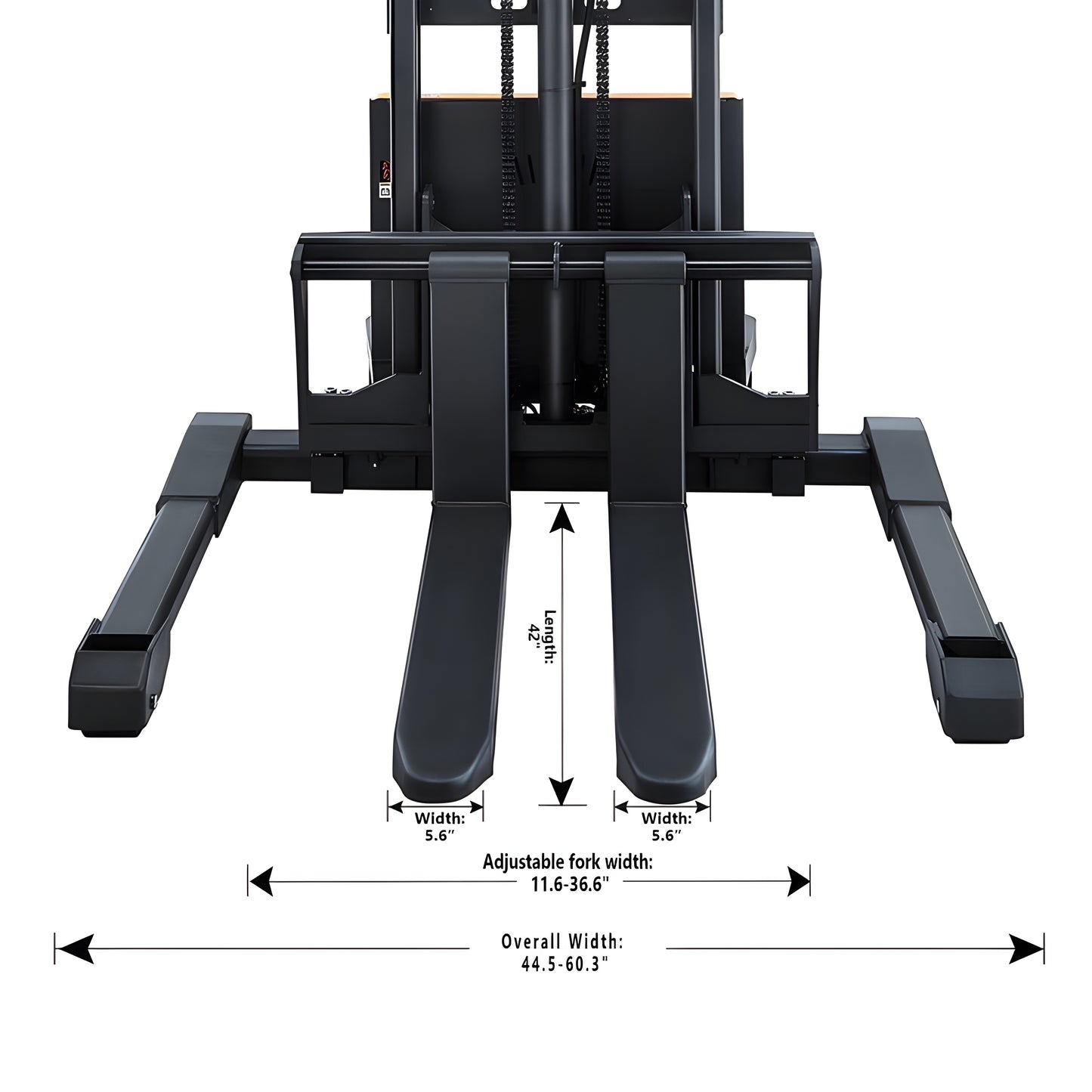 Apollolift Semi-Electric Straddle Stacker  2200Lbs Cap. 98" Lifting