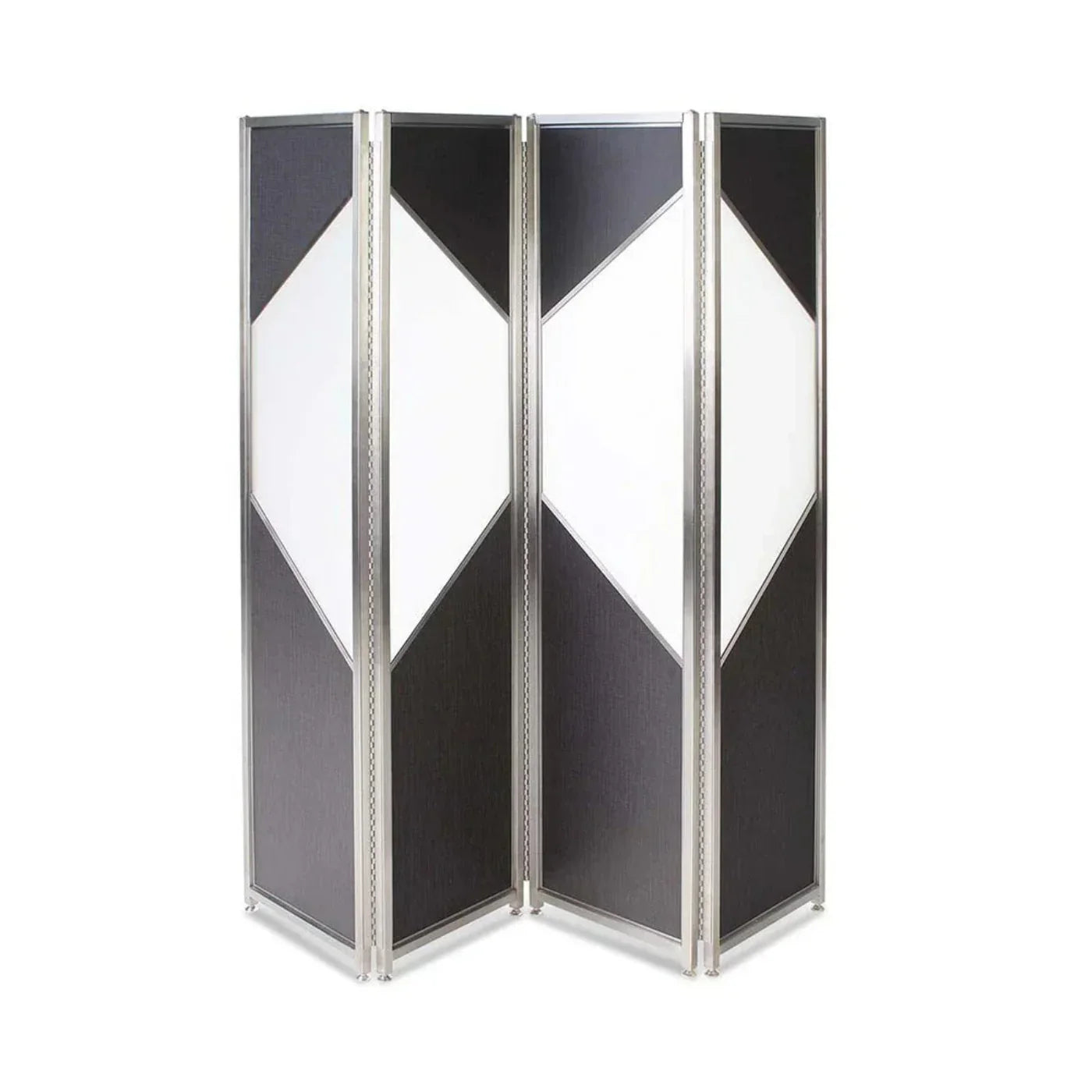 Forbes Industries 7856 1" Loft Series Mobile Partition, 4 Double-Sided Hinged Panels with Frosted Acrylic Accent - 7856