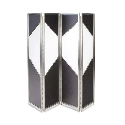 Forbes Industries 7856 1" Loft Series Mobile Partition, 4 Double-Sided Hinged Panels with Frosted Acrylic Accent - 7856