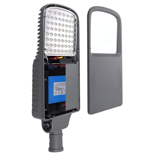 AVS Energy Solar LED Street Light 100 Watt 12800 Lumens 5000K | Smart Street Light Built In Bluetooth | All in One SE Street Light  - AVS-CYS-100W