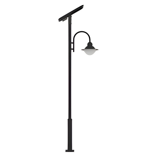 AVS Energy Solar Street Pole Light 40 Watt 6000 Lumens 5000K Black Housing Pathway Lighting Garden Light Solar Post Top CAPE Light - AVS-CAPE-40W