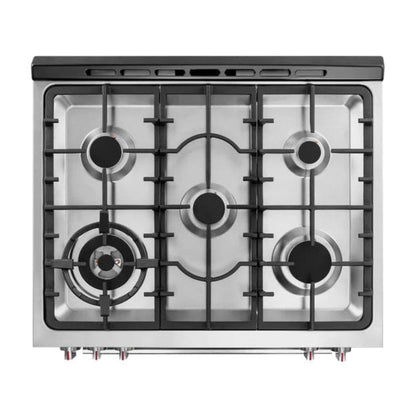 ROBAM 30-Inch 5 Cu. Ft. Oven Freestanding Gas Range, 5 Sealed Brass Burners in Stainless Steel - 7GG10