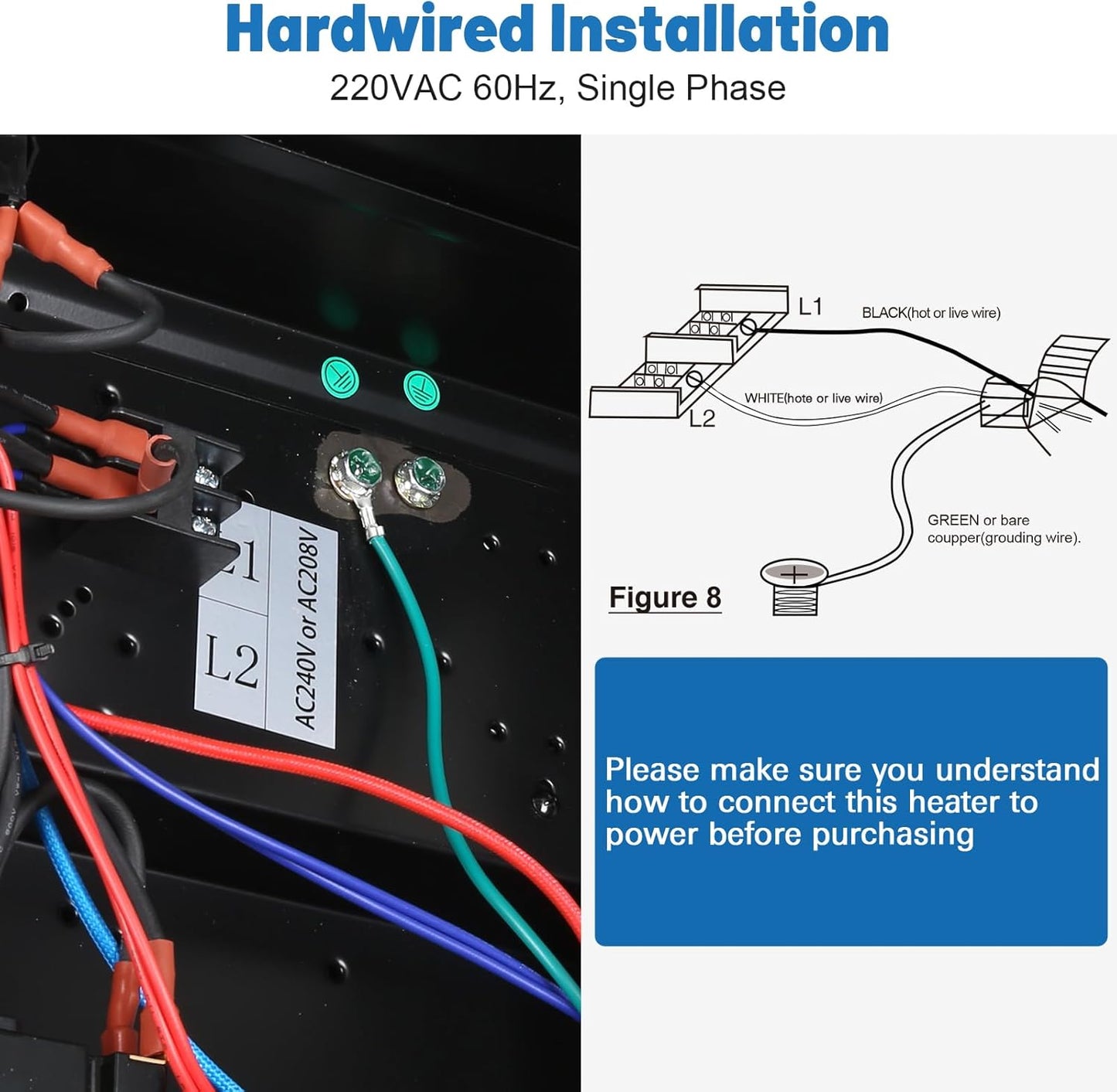 BILT HARD 10,000W Garage Heater, 240V Digital Fan-Forced Wall Mount Shop Heater with Full-Function Remote, Hardwired Shop Heater with 8H Timer, Overheat Protection, Ideal for Garage, Workshop - WHF-0509