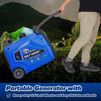 BILT HARD Generator 5500 Watt, Door Generators for Home Backup ual Fuel Quiet Inverter Generator with Electric Start, 120V NEMA 5-20R, NEMA TT-30R and 12V DC Output, 224cc Portable Outdand RV Ready - TGA-0253