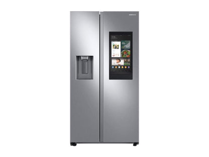 SAMSUNG 26.7 cu. ft. Large Capacity Side-by-Side Refrigerator with Touch Screen Family Hub™ in Stainless Steel - RS27T5561SR-KT