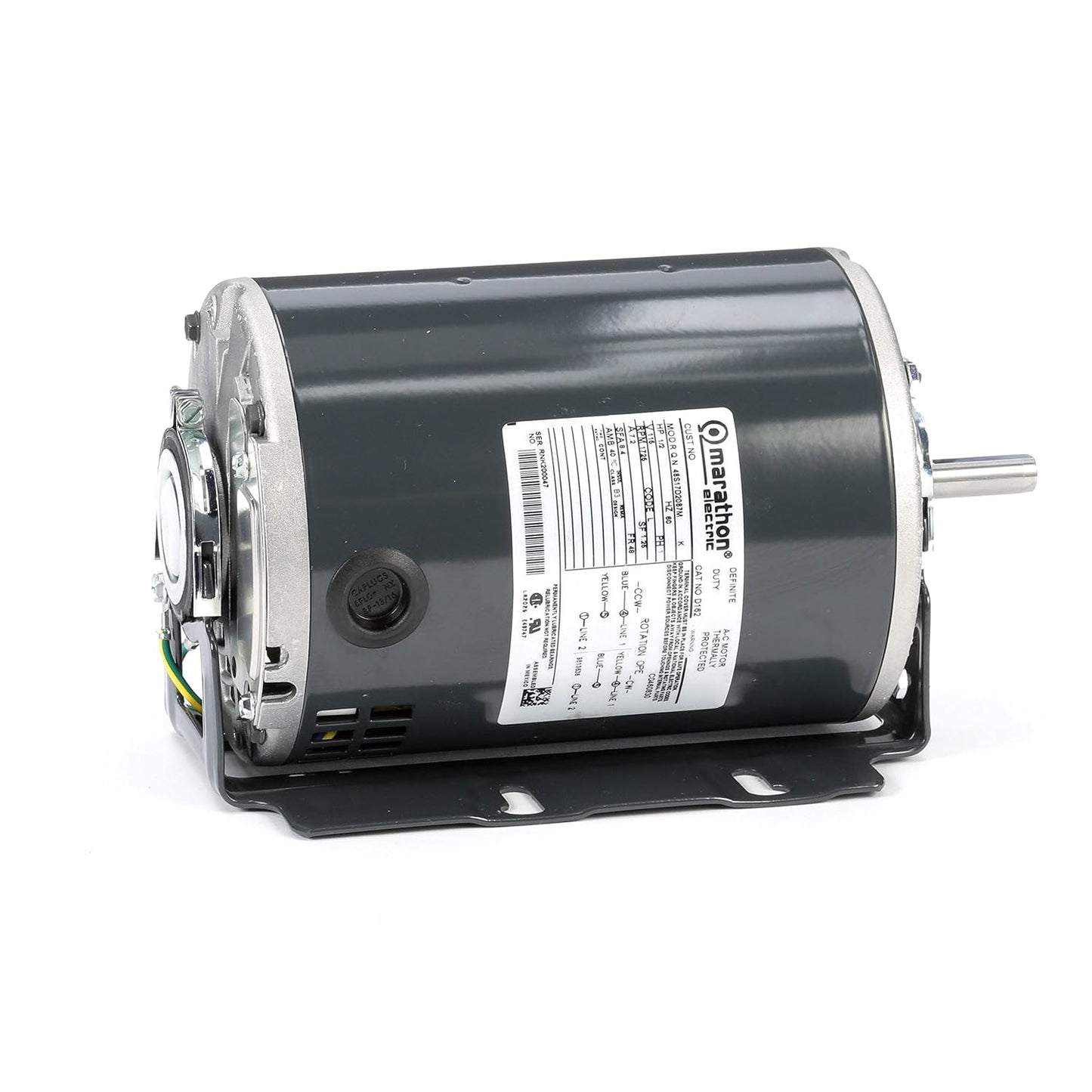 Marathon MD162 48Y Frame Open Drip Proof 48S17D2087 Belt Drive Motor 1/2 hp 1725 RPM 115 VAC - MD162