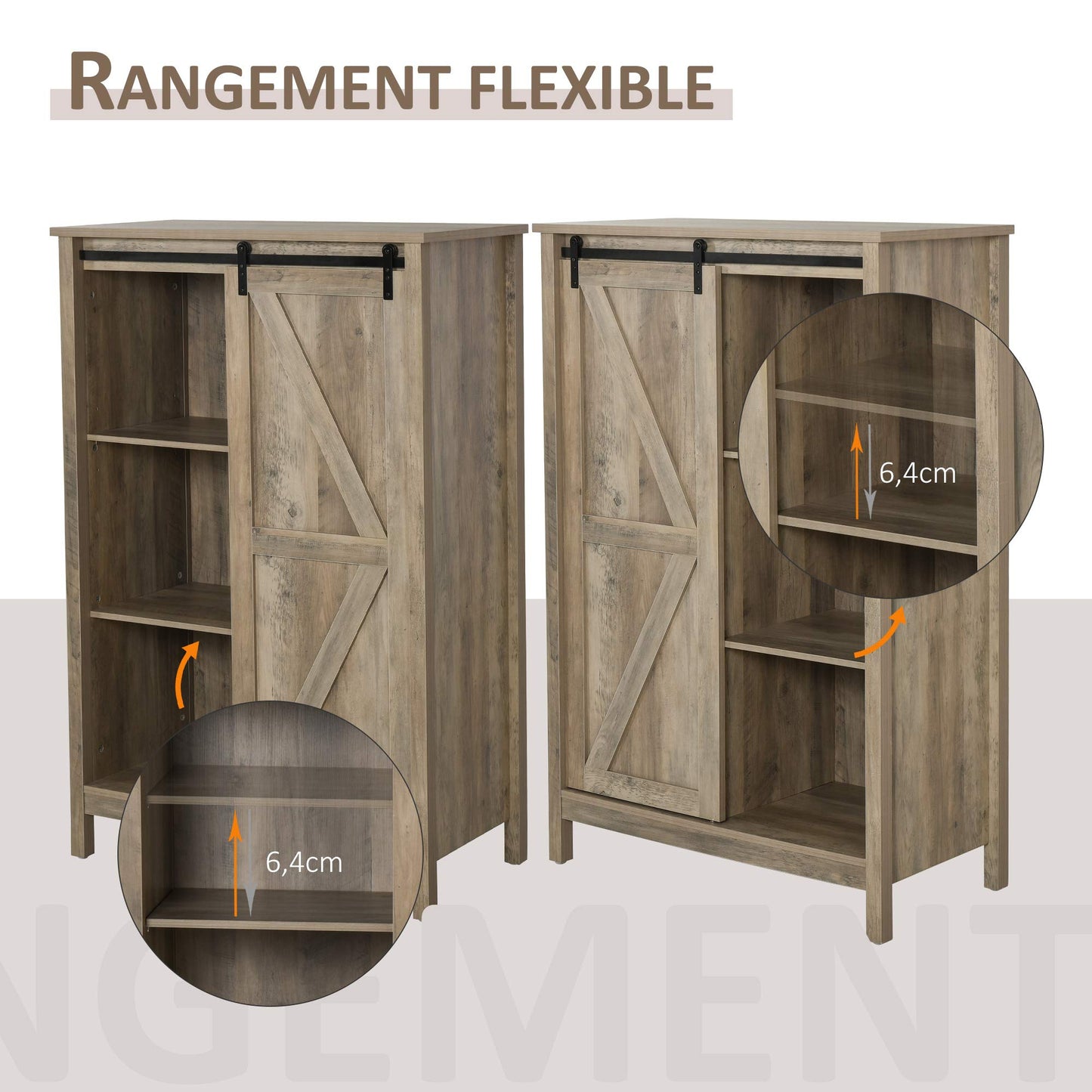 HomCom Sideboard Sideboard Dresser 2 Shelves Door with Frame - B08FMS9QTY