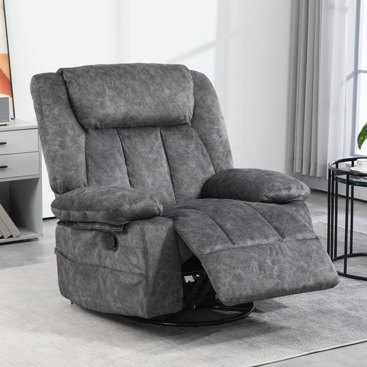 HomCom Rocker Recliner Chair for Living Room, Fabric Reclining Chair with Cushion, Rocking Chair - B0CYKFGCYV