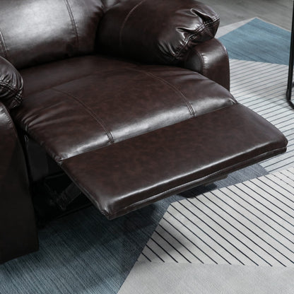 HomCom PU Leather Manual Recliner with Thick Padded Upholstered Cushion and Retractable - B096NGF927