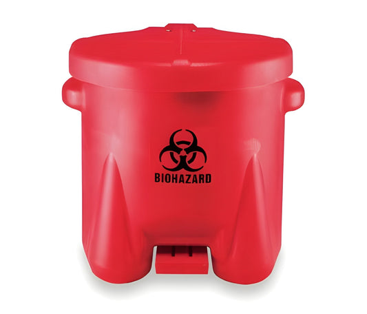 Grainger EAGLE - Medical Waste Receptacle Eagle 10 gal. Round Red Polyethylene Step On - 4RF68
