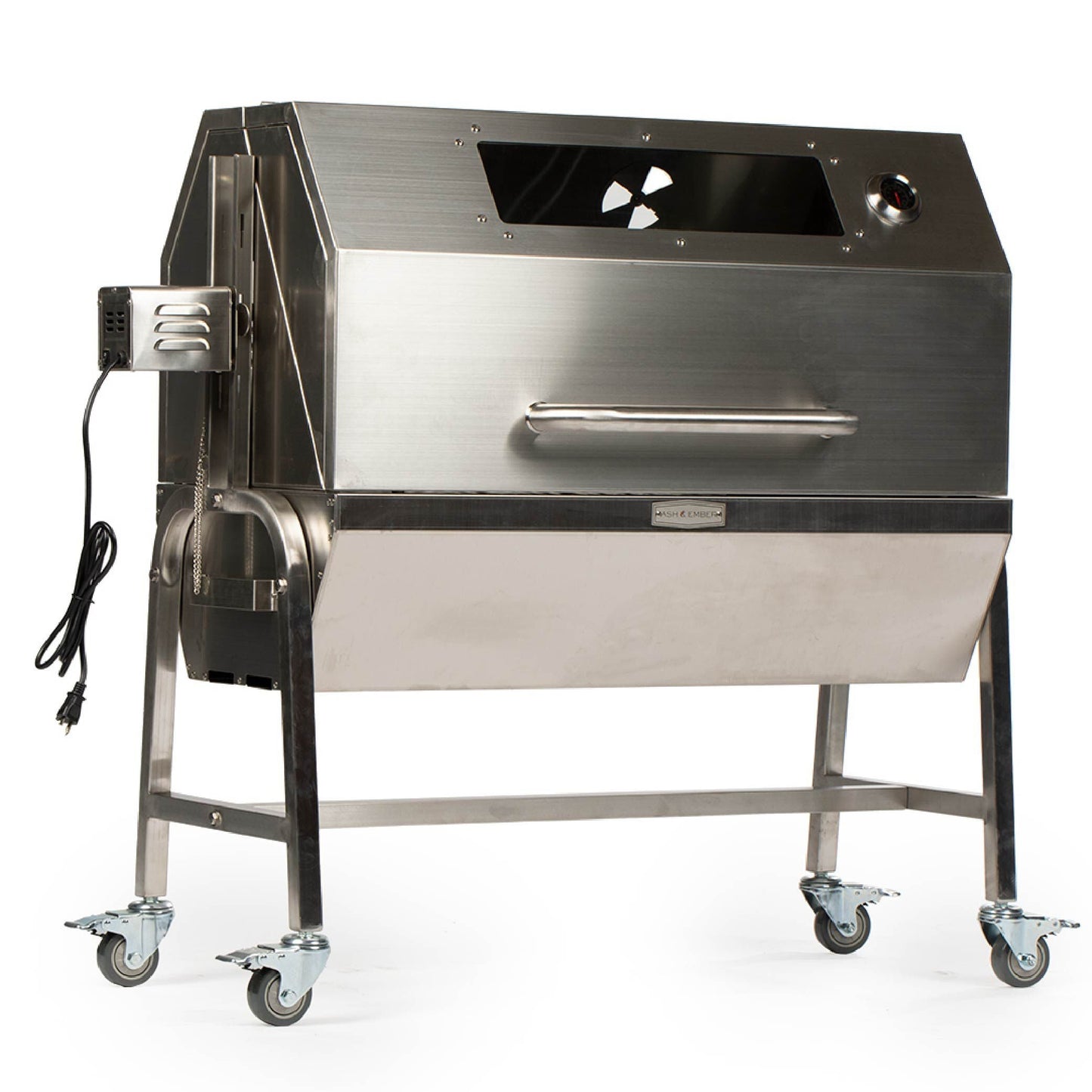 Ash & Ember Scratch and Dent, 13 Watt Stainless Steel Rotisserie Grill with Hood - R899461