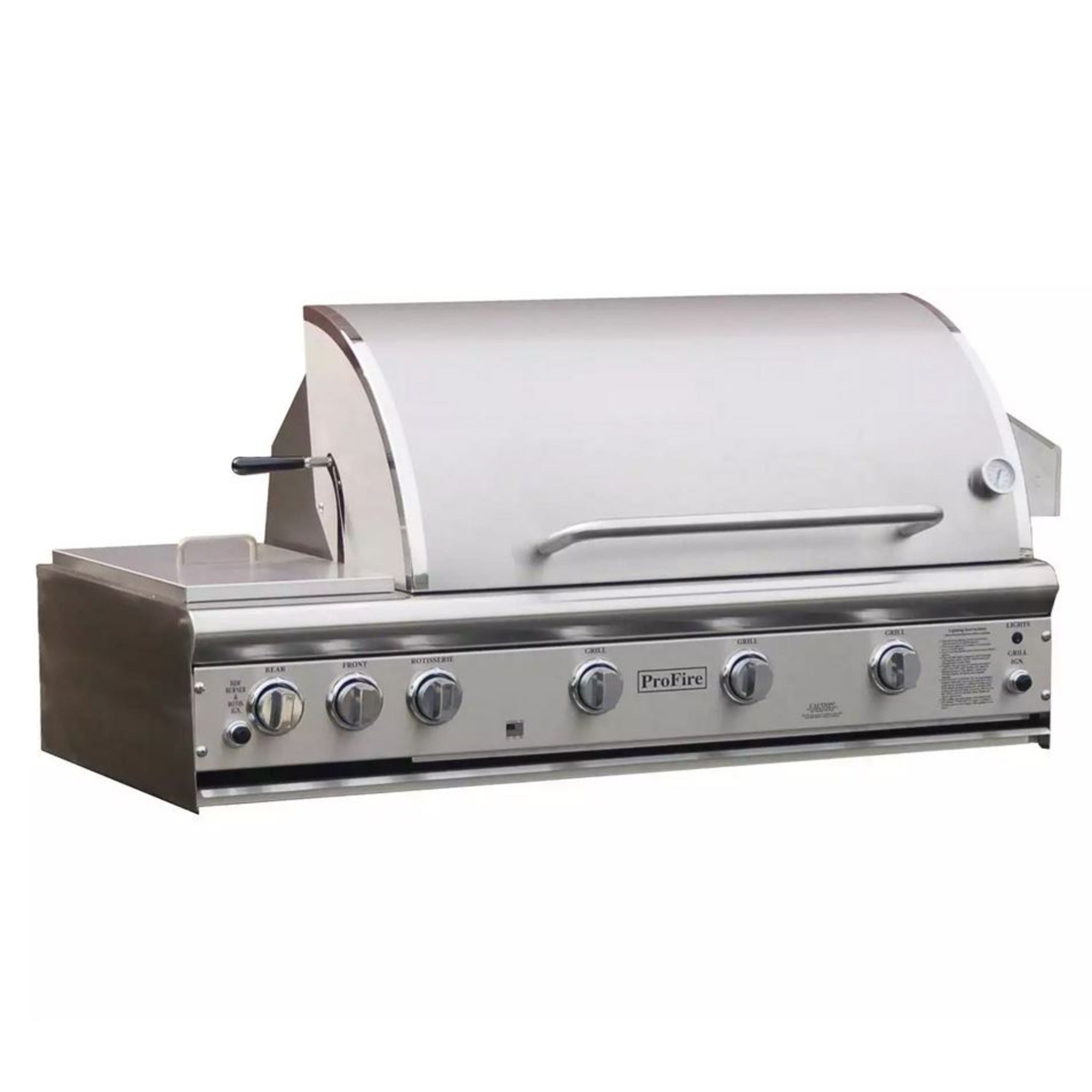 ProFire Deluxe Briquette Series 48-Inch Built-In Grill With Double Side Burner - BQDLX48S-P