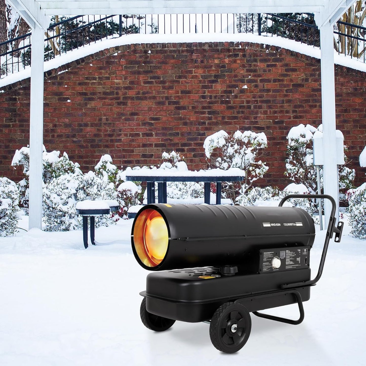 BILT HARD 135,000 BTU Forced Air Kerosene Heater, Portable Torpedo Space Heater with Movable Wheels, Thermostat Control, Overheat Protection, CSA Listed - WHD-0304