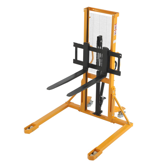 Apollolift Manual Hydraulic Stacker Pallet Stacker Adjustable Forks 2200lbs Cap. 63" Lift Height A-3003