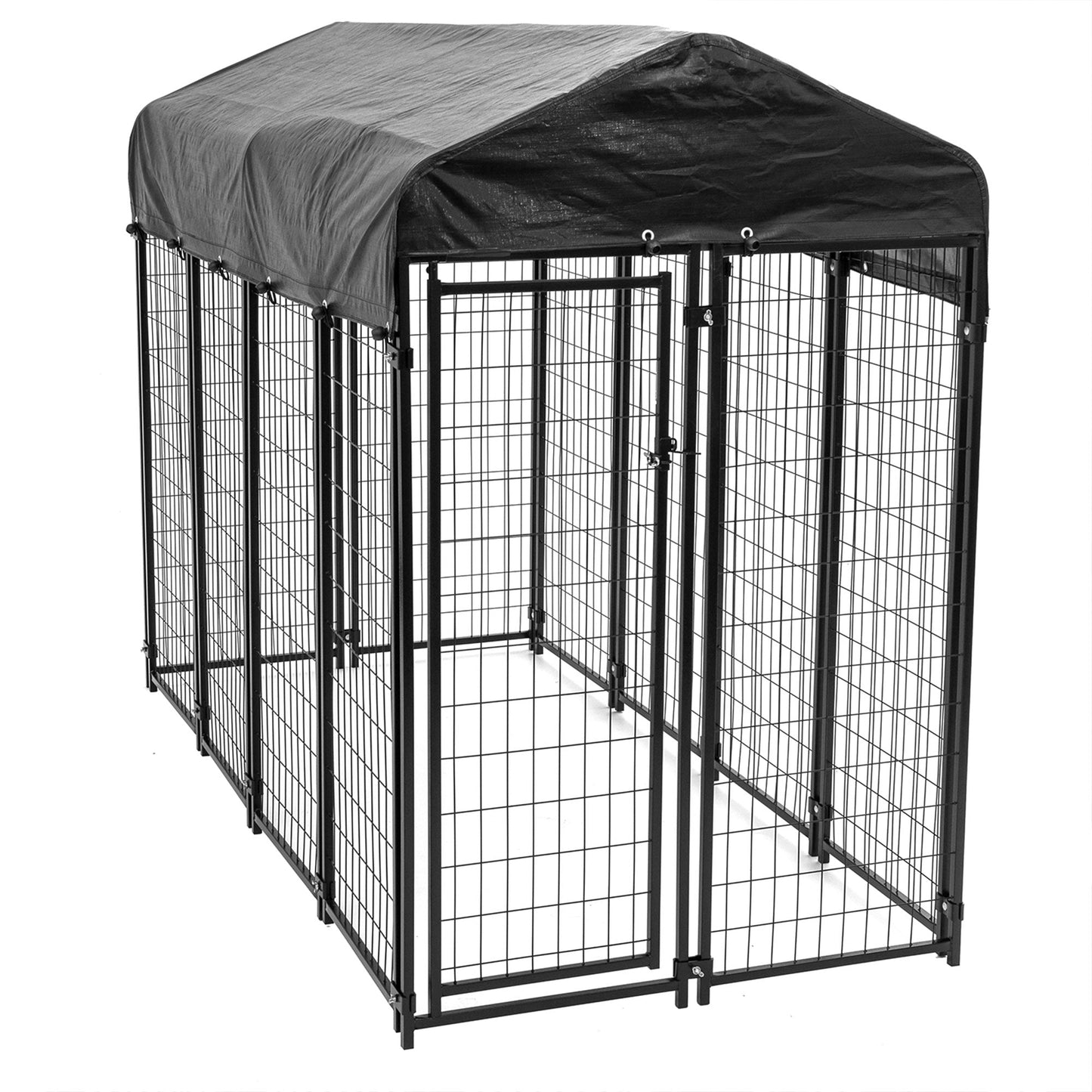 Lucky Dog Uptown Large Outdoor Covered Kennel Heavy Duty Dog Fence Pen (2 Pack) - 108451