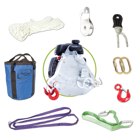 Portable Winch PCW4000-A Gas-Powered Pulling Winch, Honda GX50 - PW,PCW4000-A