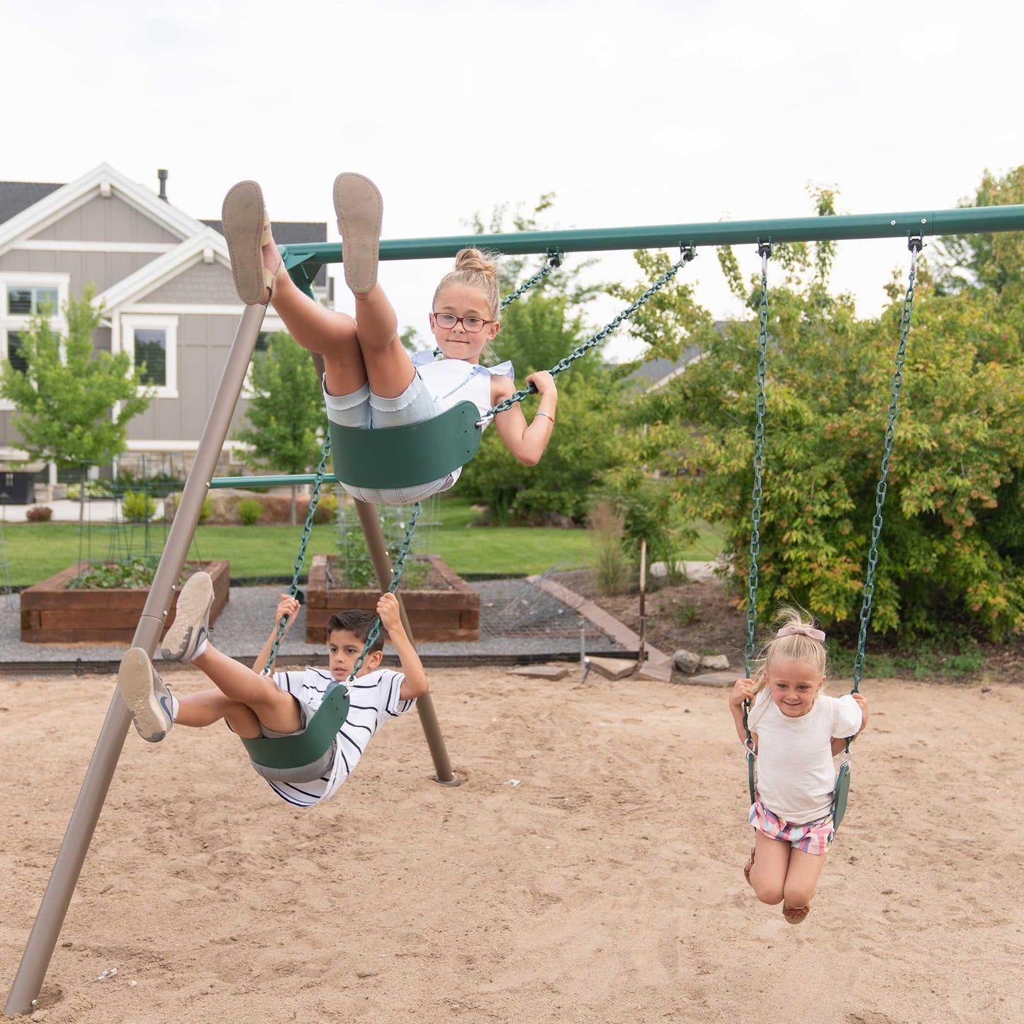 Lifetime Monkey Bar Adventure Swing Set (Earthtone) - 91028 - Backyard Provider