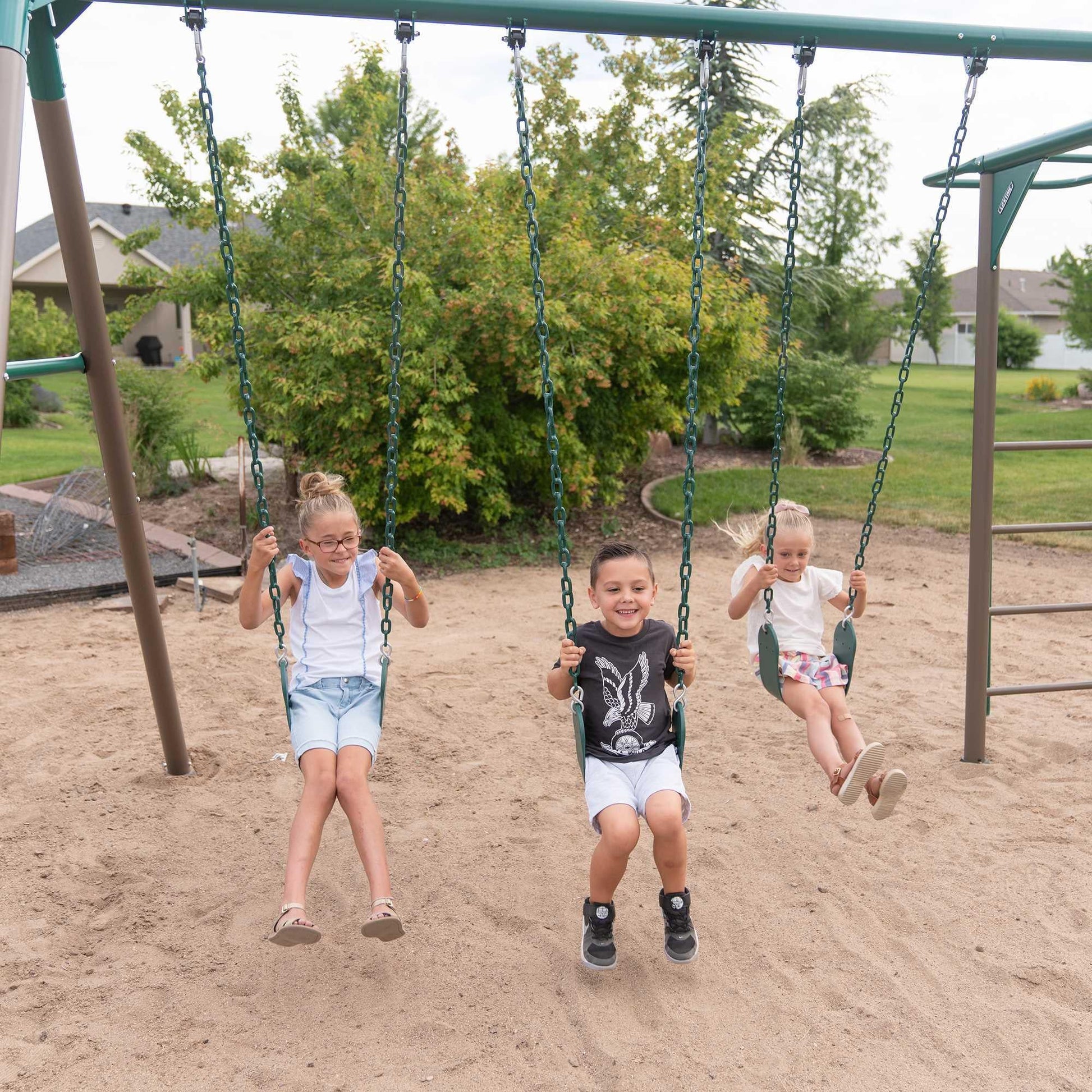 Lifetime Monkey Bar Adventure Swing Set (Earthtone) - 91028 - Backyard Provider