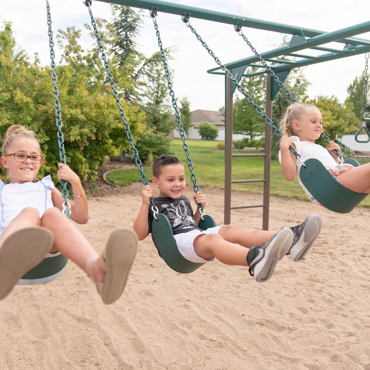 Lifetime Monkey Bar Adventure Swing Set (Earthtone) - 91028 - Backyard Provider