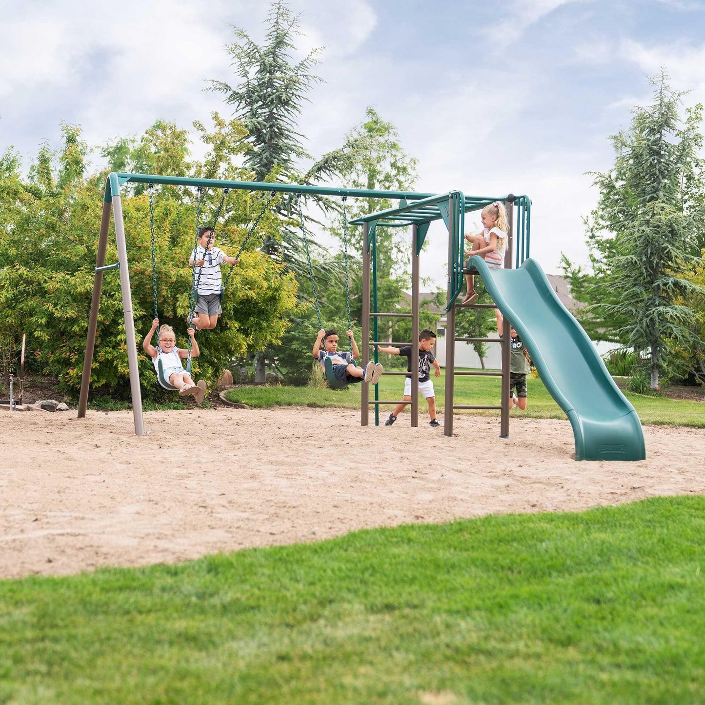 Lifetime Monkey Bar Adventure Swing Set (Earthtone) - 91028 - Backyard Provider