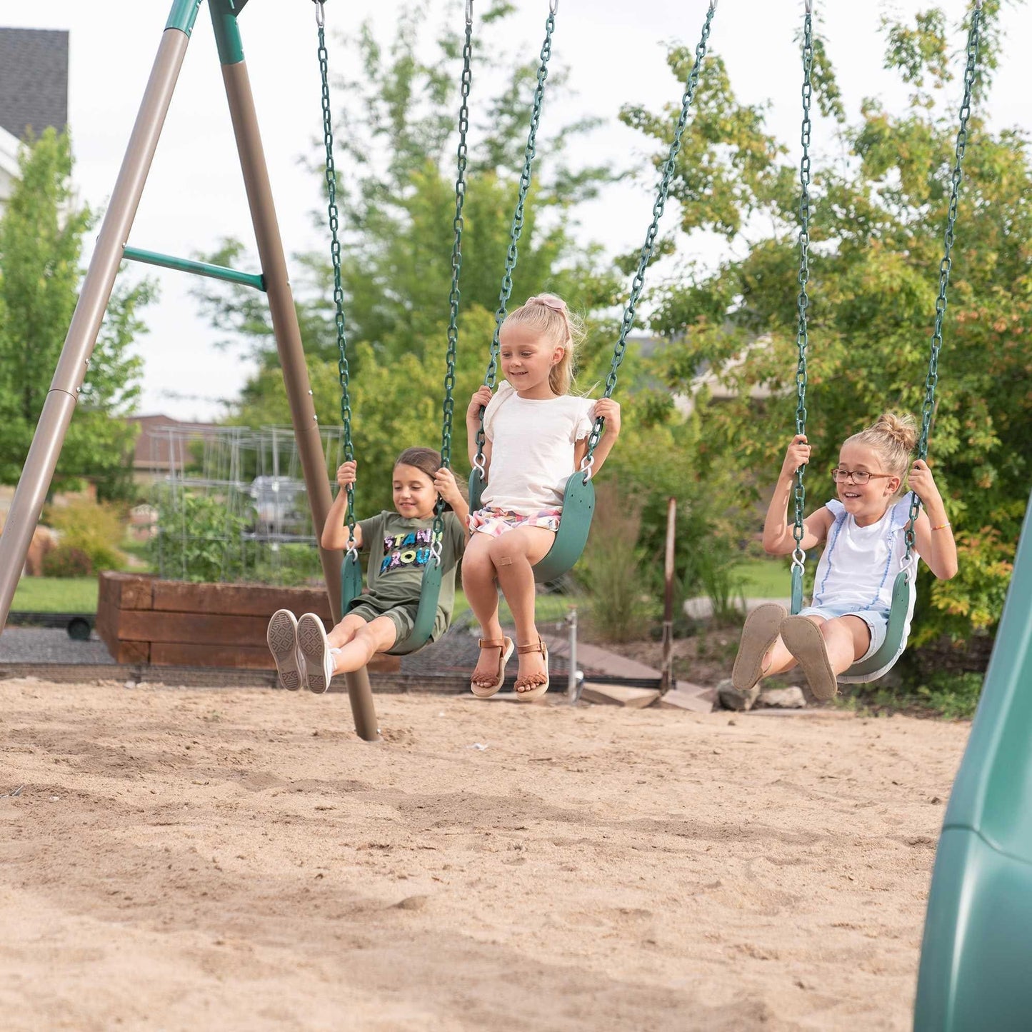Lifetime Monkey Bar Adventure Swing Set (Earthtone) - 91028 - Backyard Provider