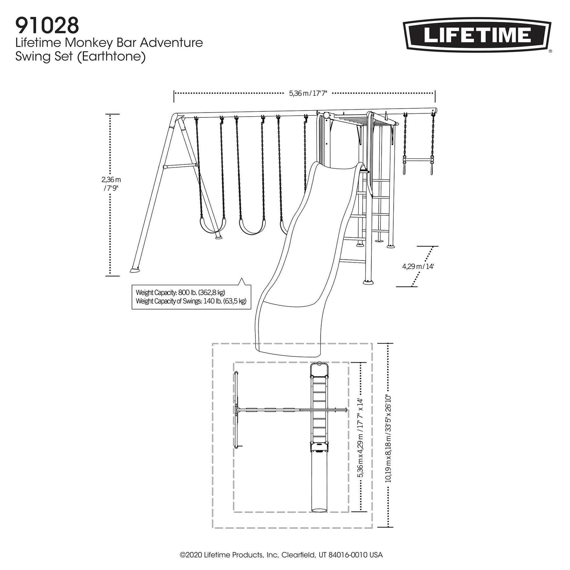 Lifetime Monkey Bar Adventure Swing Set (Earthtone) - 91028 - Backyard Provider