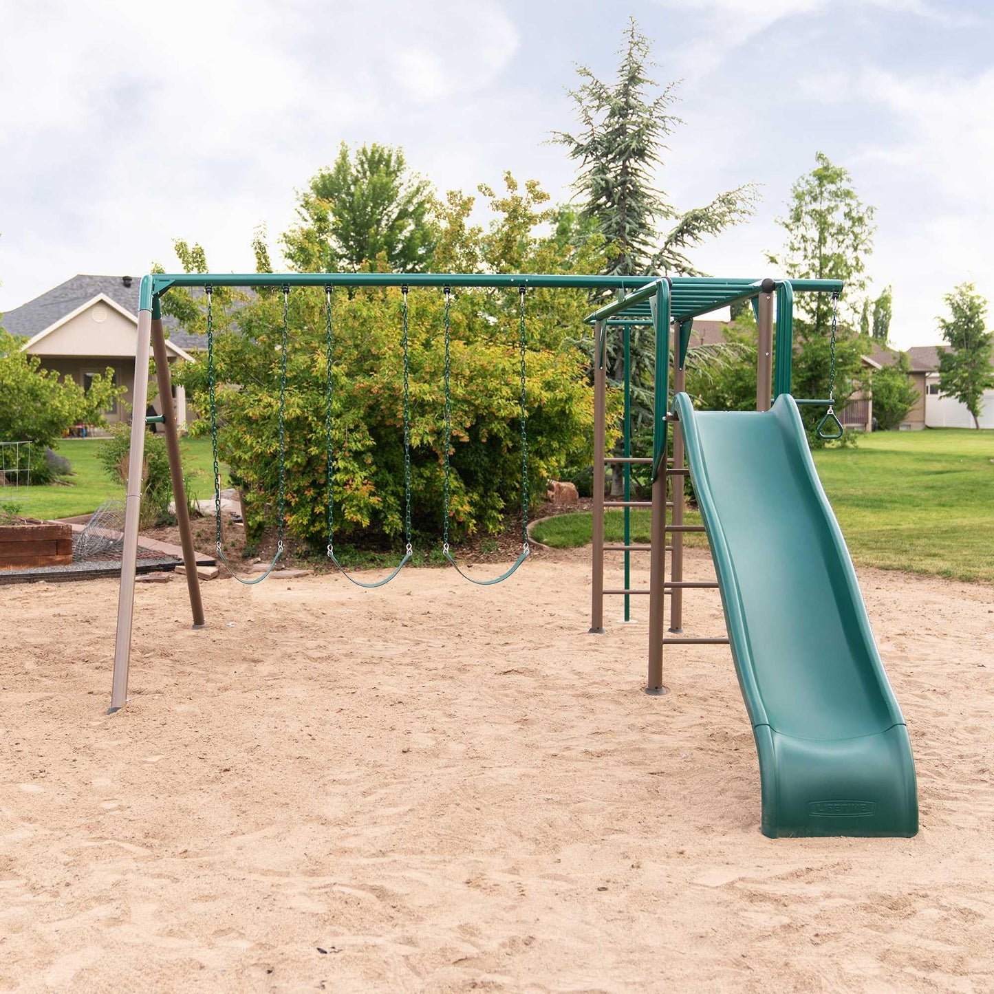 Lifetime Monkey Bar Adventure Swing Set (Earthtone) - 91028 - Backyard Provider