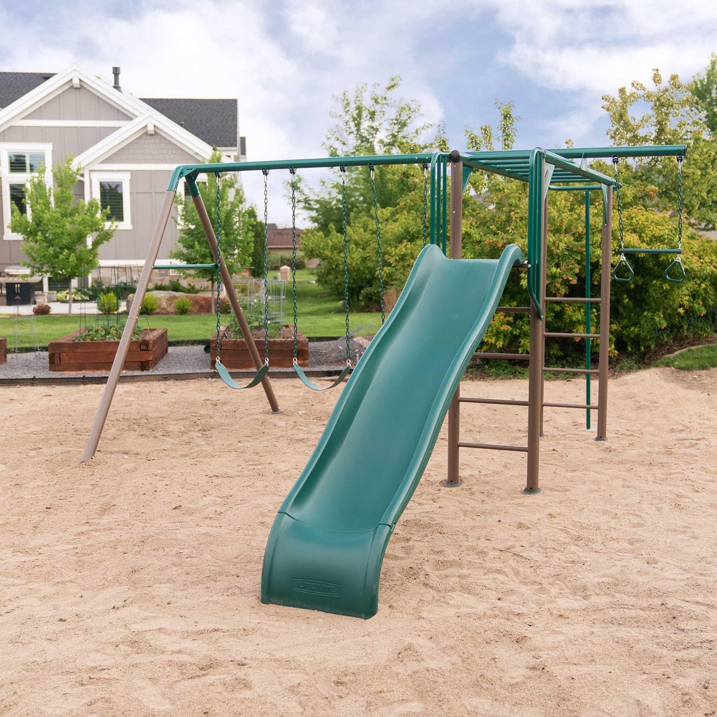 Lifetime Monkey Bar Adventure Swing Set (Earthtone) - 91028 - Backyard Provider